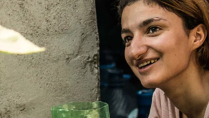 Eine konfliktbetroffene Frau aus Syrien 