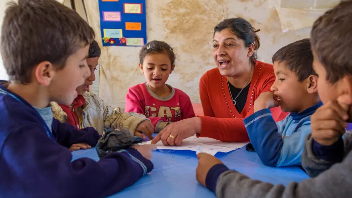 Unterricht für syrische Flüchtlingskinder im Libanon.