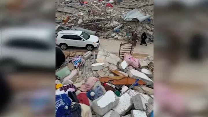 Zerstörung durch das Erdbeben im Norden Syriens