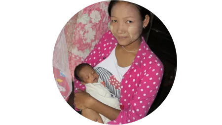 Mutter mit Baby in Myanmar
