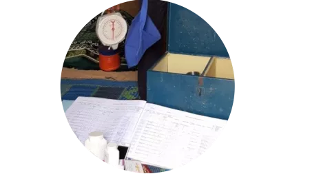 Ausrüstung eines Gesundheitshelfers in Niger