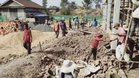 Baustelle des neuen Schulgebäudes