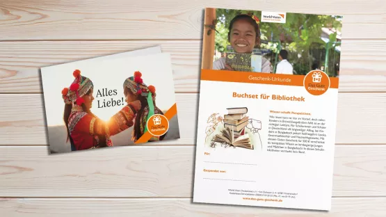 Urkunde und Grußkarte