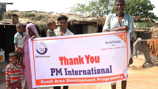 Kamlesh mit seiner Familie