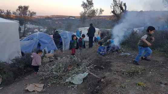 Kinder im Lager Moria auf Lesbos