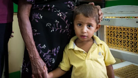 Kind vor Projektstart in El Sauce