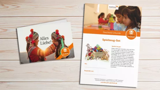 Du erhältst eine Grußkarte oder eine Urkunde