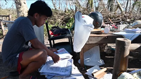 Taifun Rai gefährdet auch die Bildungschancen vieler Kinder