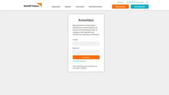 Anmeldung Login Mein World Vision